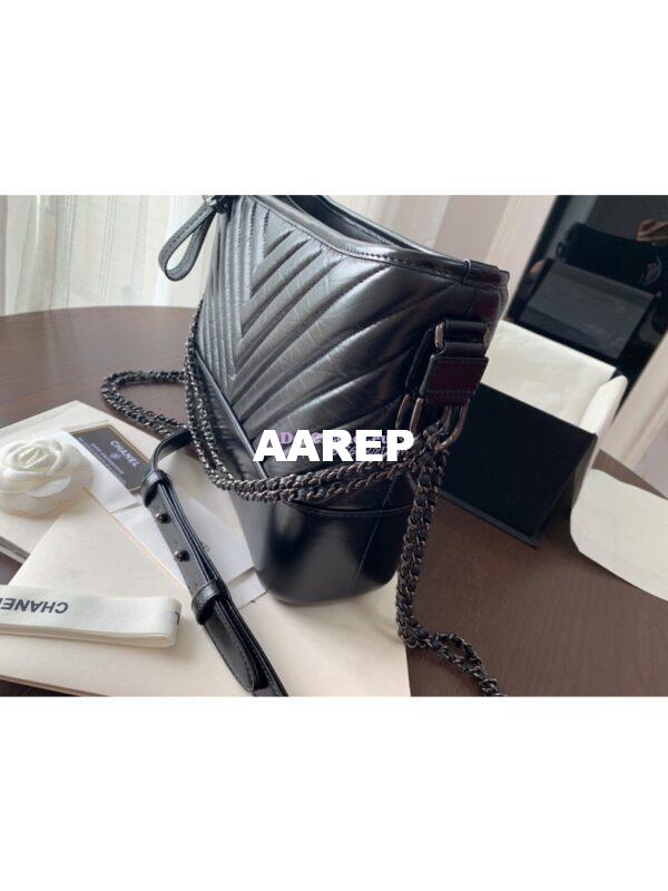 Replica Chanel Gabrielle Bag in Chevron So Black 13