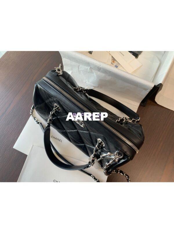 Replica Chanel Small Bowling Bag in Calfskin AS1321 Black 7