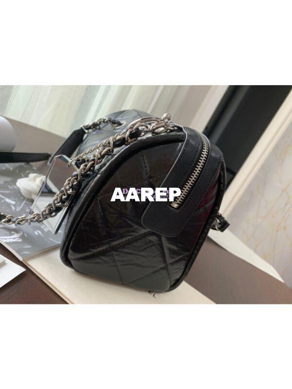 Replica Chanel Small Bowling Bag in Calfskin AS1321 Black 8