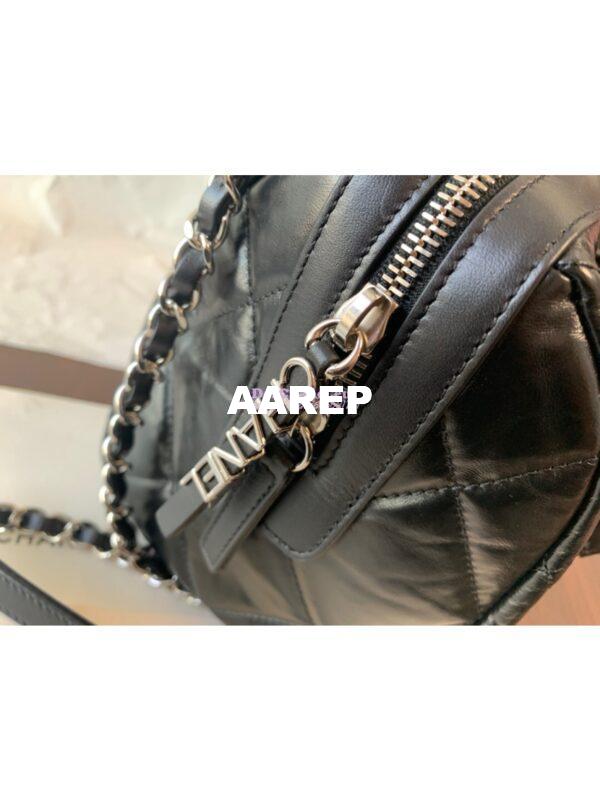 Replica Chanel Small Bowling Bag in Calfskin AS1321 Black 9