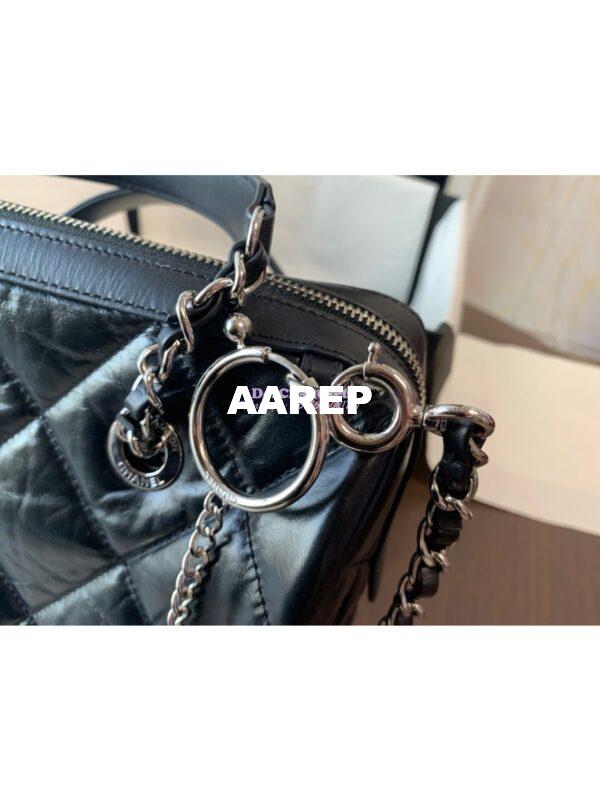 Replica Chanel Small Bowling Bag in Calfskin AS1321 Black 12