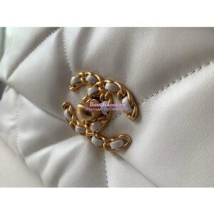 Replica Chanel 19 Large Flap Bag AS1161 Lambskin White 2