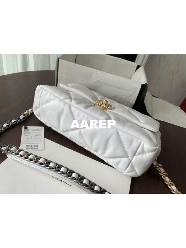 Replica Chanel 19 Large Flap Bag AS1161 Lambskin White 7