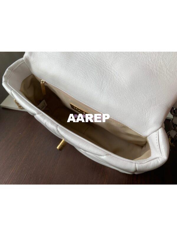 Replica Chanel 19 Large Flap Bag AS1161 Lambskin White 9