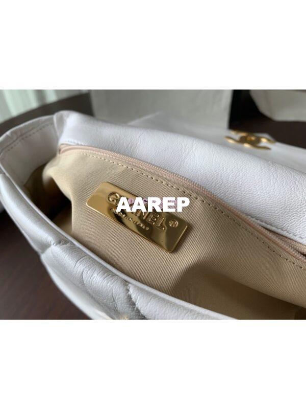 Replica Chanel 19 Large Flap Bag AS1161 Lambskin White 10