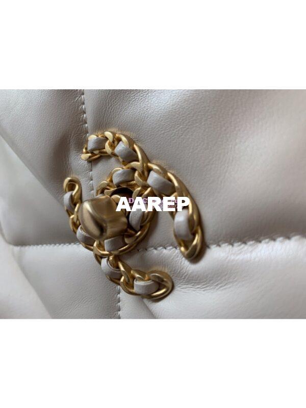 Replica Chanel 19 Large Flap Bag AS1161 Lambskin Light Beige 7