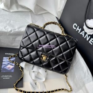 Replica Chanel Mini Flap Bag With Top Handle AS5043 Black 2