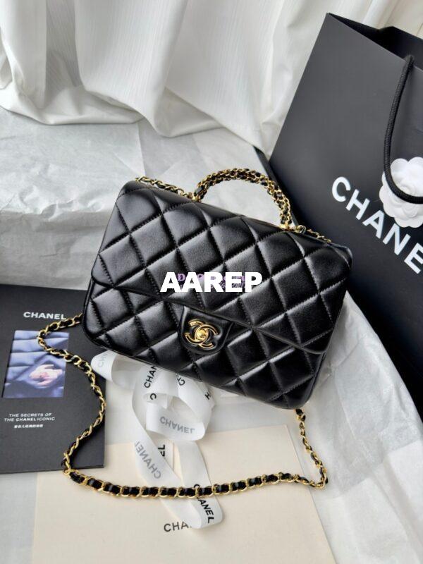 Replica Chanel Mini Flap Bag With Top Handle AS5043 Black 4
