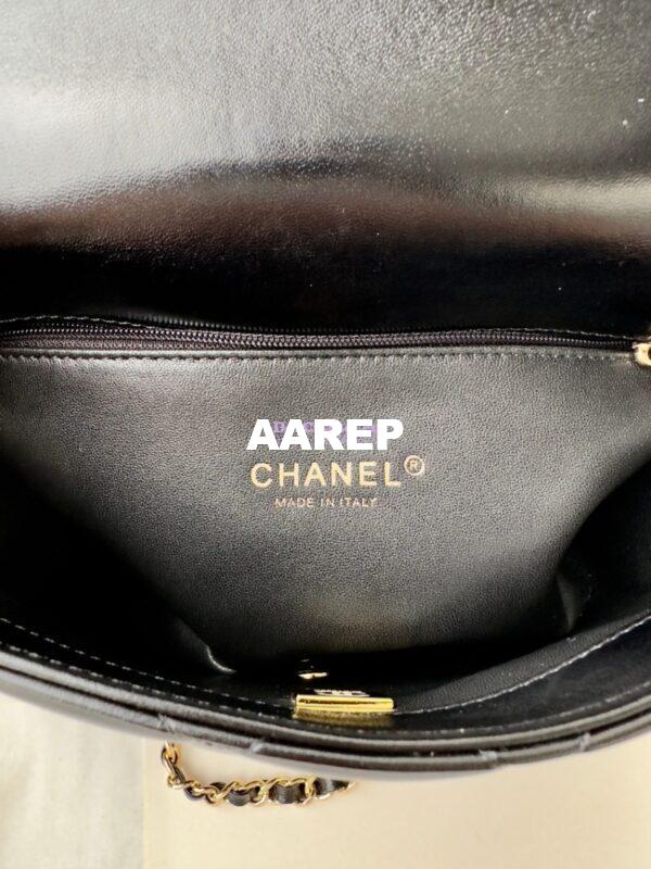 Replica Chanel Mini Flap Bag With Top Handle AS5043 Black 7