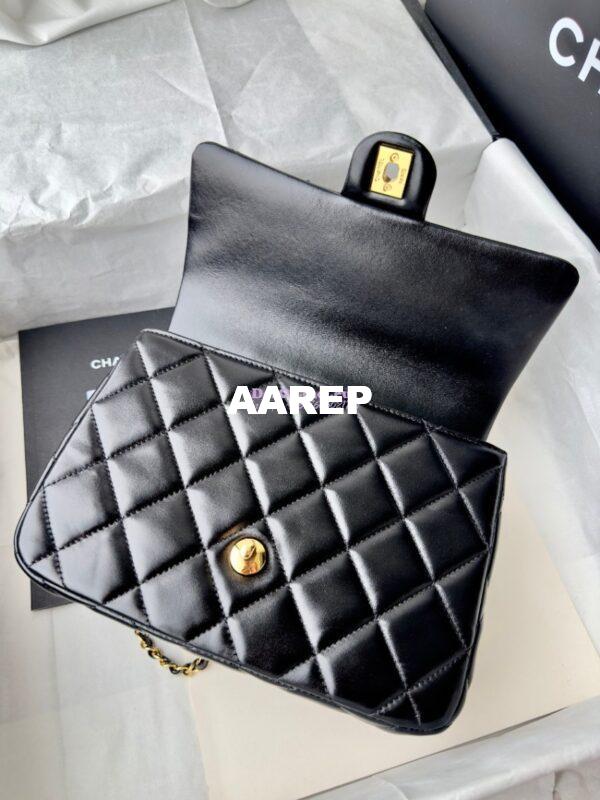 Replica Chanel Mini Flap Bag With Top Handle AS5043 Black 8