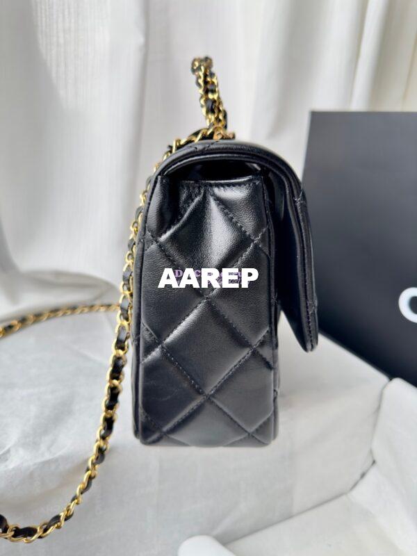 Replica Chanel Mini Flap Bag With Top Handle AS5043 Black 9