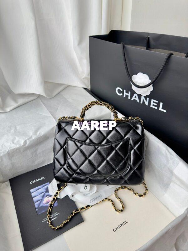 Replica Chanel Mini Flap Bag With Top Handle AS5043 Black 11