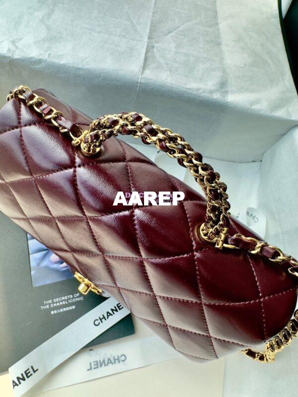 Replica Chanel Mini Flap Bag With Top Handle AS5043 Burgundy 5