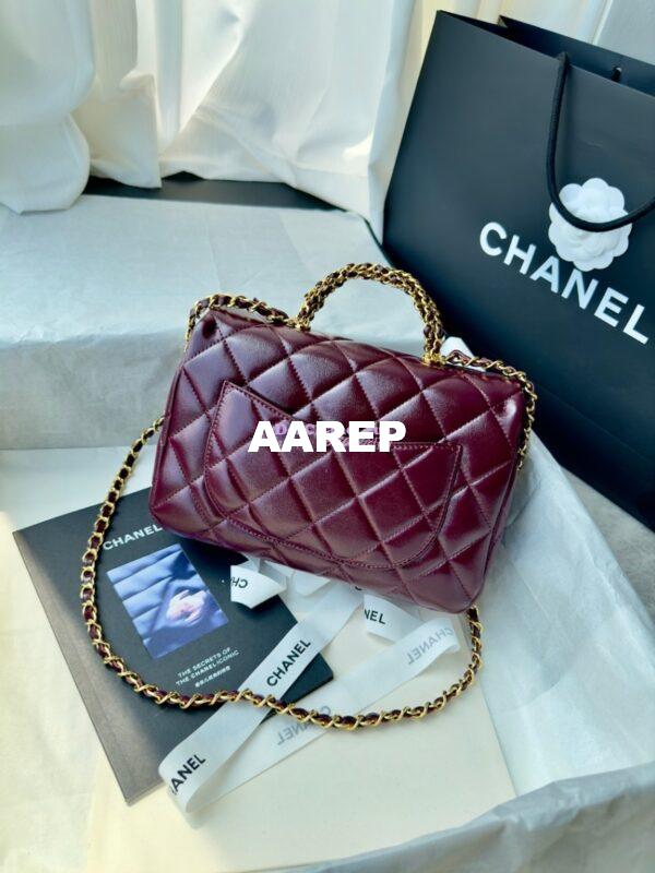 Replica Chanel Mini Flap Bag With Top Handle AS5043 Burgundy 6