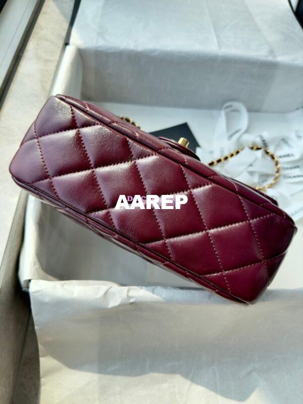 Replica Chanel Mini Flap Bag With Top Handle AS5043 Burgundy 8