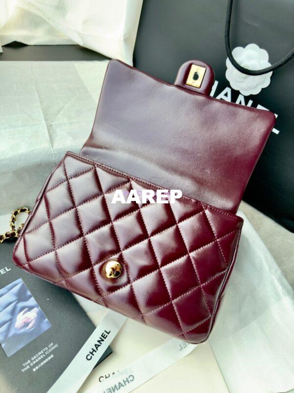 Replica Chanel Mini Flap Bag With Top Handle AS5043 Burgundy 9