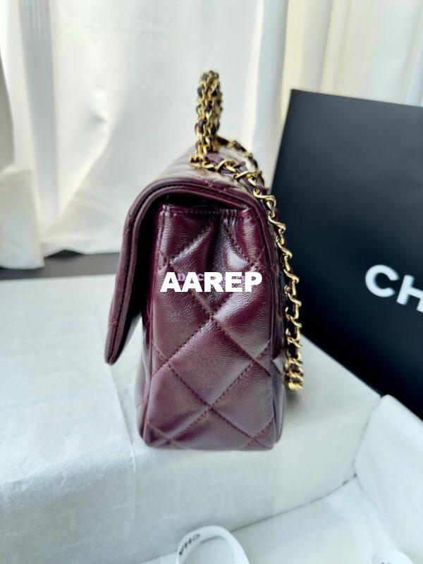 Replica Chanel Mini Flap Bag With Top Handle AS5043 Burgundy 11