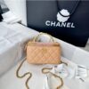 Replica Chanel Lambskin Clutch With Chain with Diamanté Logo Top Handle AP4046 Black 2