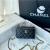 Replica Chanel New 24A Lambskin Vanity With Chain and Top Handle with Rhinestones AP4052 Light Purple 2