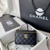 Replica Chanel 24SS Mini Flap Bag in Lambskin with Imitation Pearls Chain AS4947 Black 2