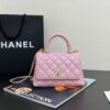 Replica Chanel Small Classic Flap CF Bag Quilted Caviar Shining Light Gold Hardware 20cm in Red 2