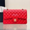 Replica Chanel CF 1112 Classic Flap Bag Qulited Grainy Caviar with Light Gold Hardware in New Sakura Pink 2