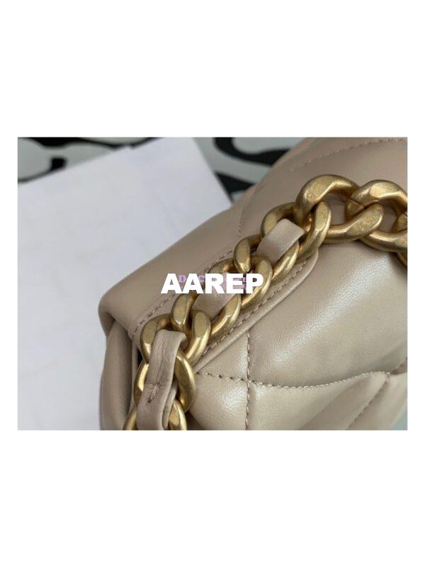 Replica Chanel 19 Large Flap Bag AS1161 Lambskin Beige 3