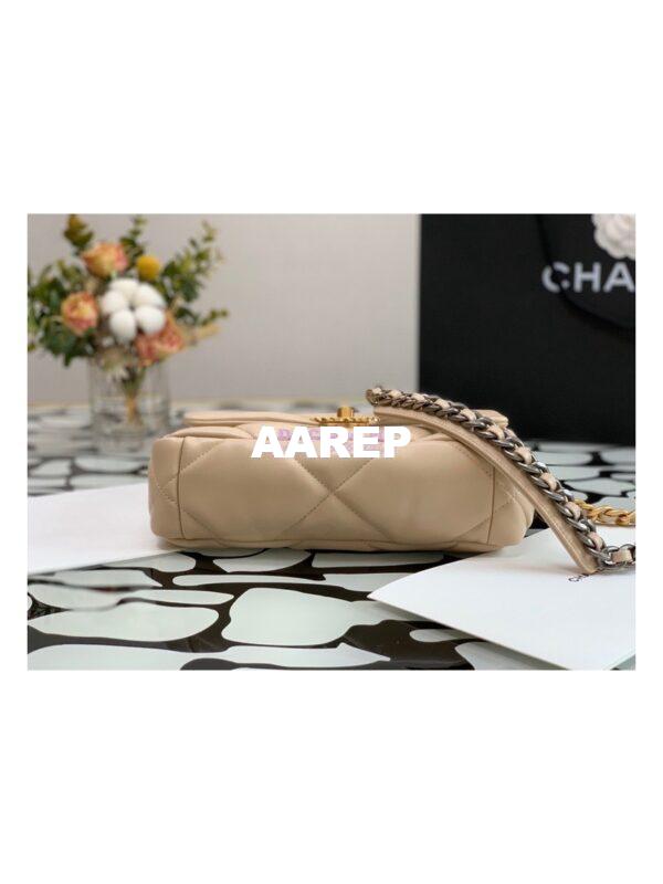 Replica Chanel 19 Large Flap Bag AS1161 Lambskin Beige 5