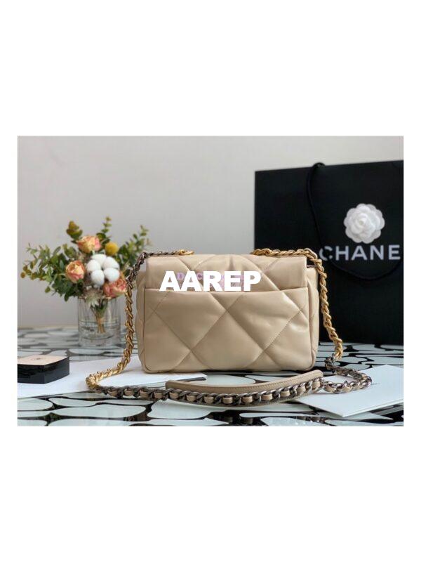 Replica Chanel 19 Large Flap Bag AS1161 Lambskin Beige 6