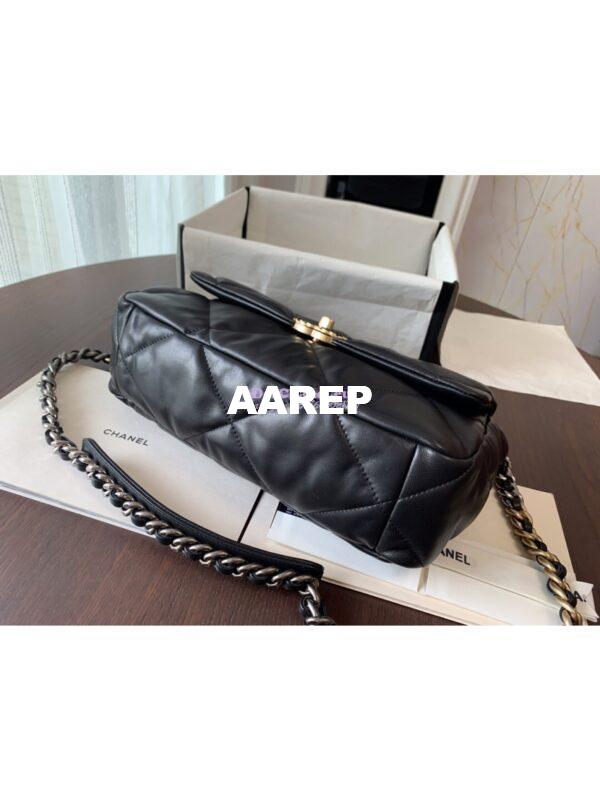 Replica Chanel 19 Large Flap Bag AS1161 Lambskin Black 8