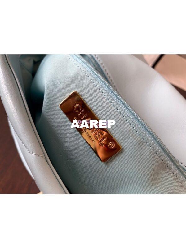 Replica Chanel 19 Small Flap Bag AS1160 Lambskin Baby Blue 10