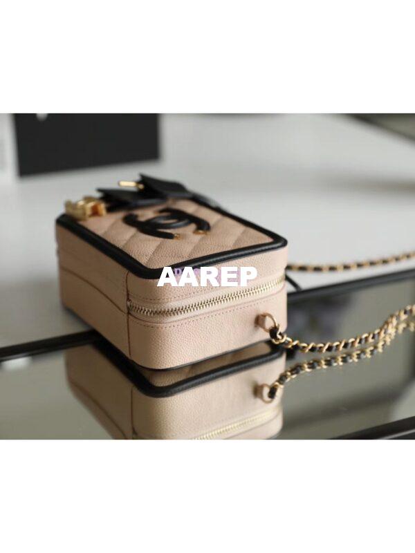 Replica Chanel CC Filigree Vanity Case Vanity Case A93343 Beige 12