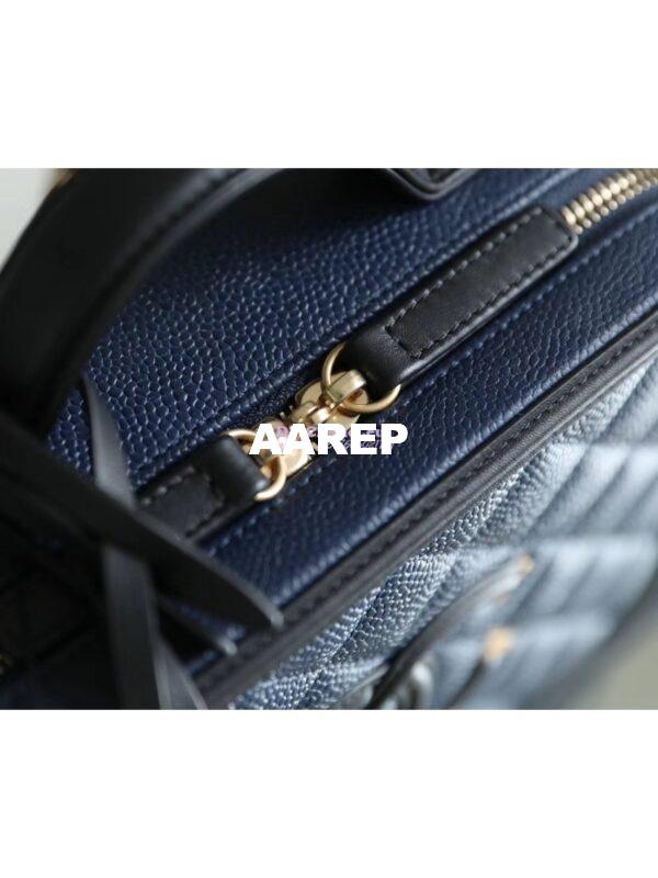 Replica Chanel CC Filigree Vanity Case Vanity Case A93343 Blue 5