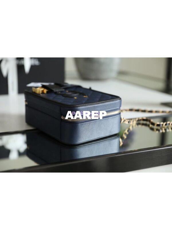 Replica Chanel CC Filigree Vanity Case Vanity Case A93343 Blue 6