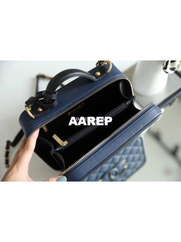 Replica Chanel CC Filigree Vanity Case Vanity Case A93343 Blue 7