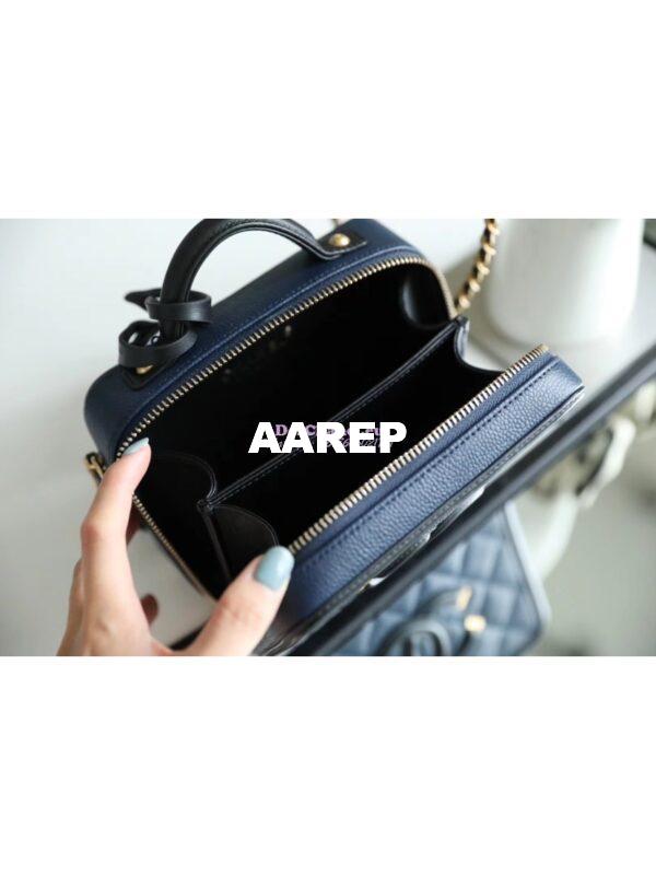 Replica Chanel CC Filigree Vanity Case Vanity Case A93343 Blue 15