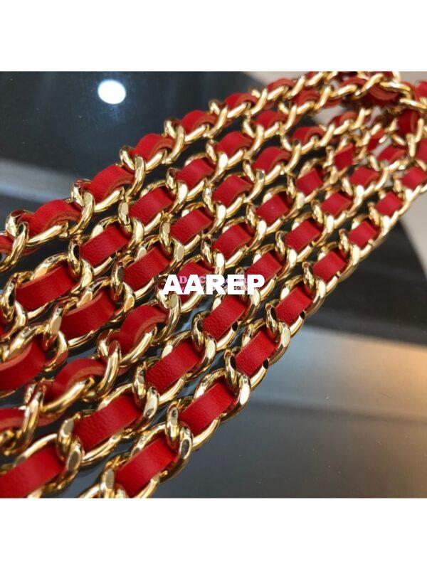 Replica Chanel Classic Wallet On Chain WOC in Python Leather 33814 Red 6