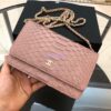 Replica Chanel Classic Wallet On Chain WOC in Python Leather 33814 Red