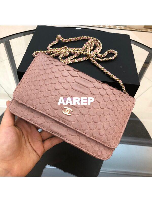Replica Chanel Classic Wallet On Chain WOC in Python Leather 33814 C10
