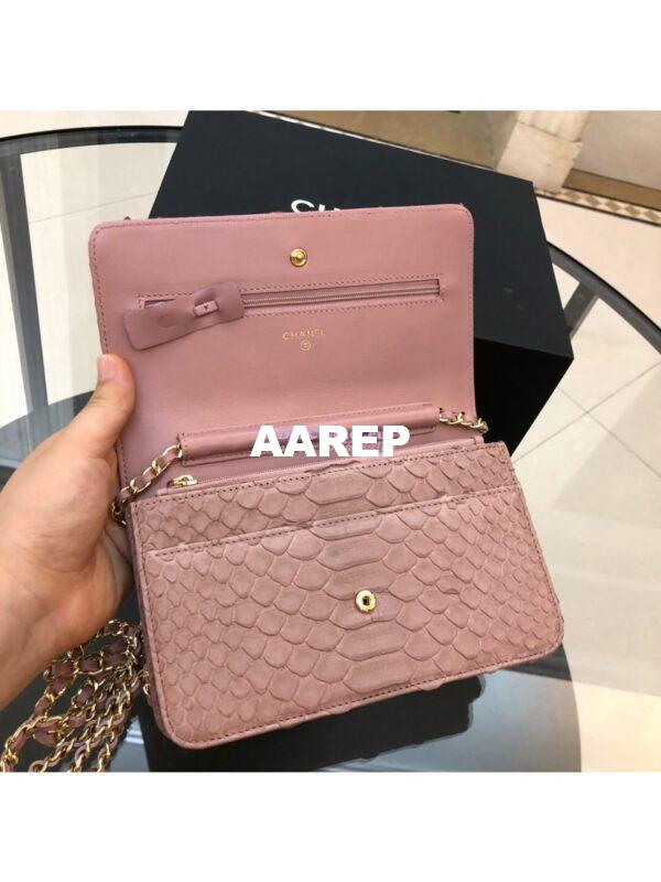 Replica Chanel Classic Wallet On Chain WOC in Python Leather 33814 C10 4