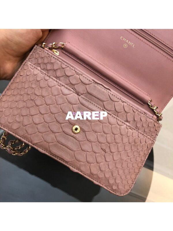 Replica Chanel Classic Wallet On Chain WOC in Python Leather 33814 C10 5
