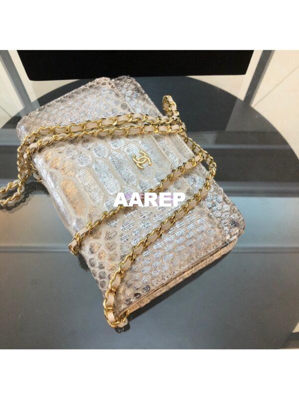 Replica Chanel Classic Wallet On Chain WOC in Python Leather 33814 C09 2