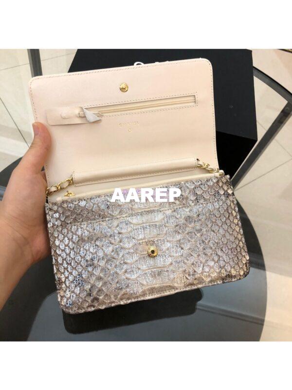 Replica Chanel Classic Wallet On Chain WOC in Python Leather 33814 C09 5