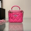 Replica Chanel New 24A SLG Lambskin Small Vanity With Chain and Top Handle Bag AP2198 Light Grey 2