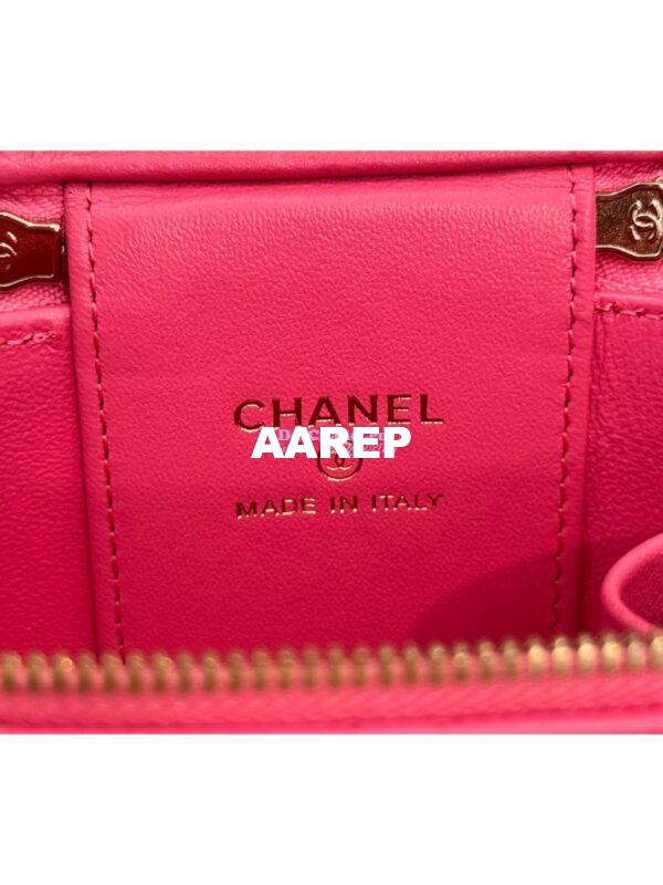 Replica Chanel New 24A SLG Lambskin Small Vanity With Chain and Top Handle Bag AP2198 Rosy 9