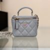 Replica Chanel New 24A SLG Lambskin Small Vanity With Chain and Top Handle Bag AP2198 Beige 2