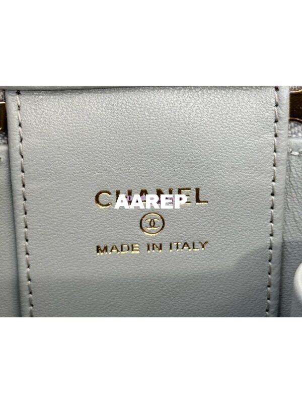 Replica Chanel New 24A SLG Lambskin Small Vanity With Chain and Top Handle Bag AP2198 Light Grey 11