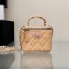 Replica Chanel New 24A Lambskin Vanity With Chain and Top Handle AP2199 Light Grey 2