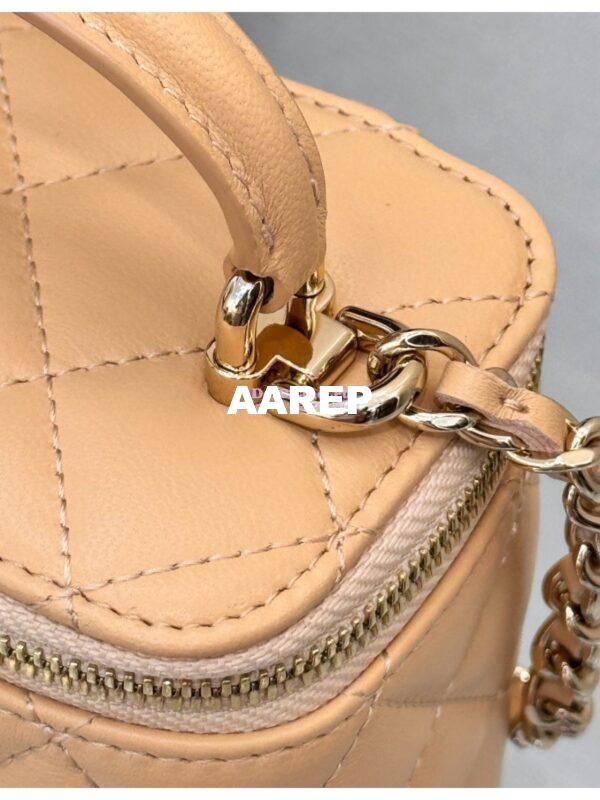 Replica Chanel New 24A SLG Lambskin Small Vanity With Chain and Top Handle Bag AP2198 Beige 5