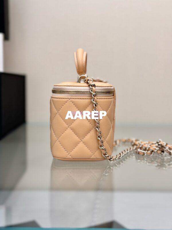 Replica Chanel New 24A Lambskin Vanity With Chain and Top Handle AP2199 Beige 8